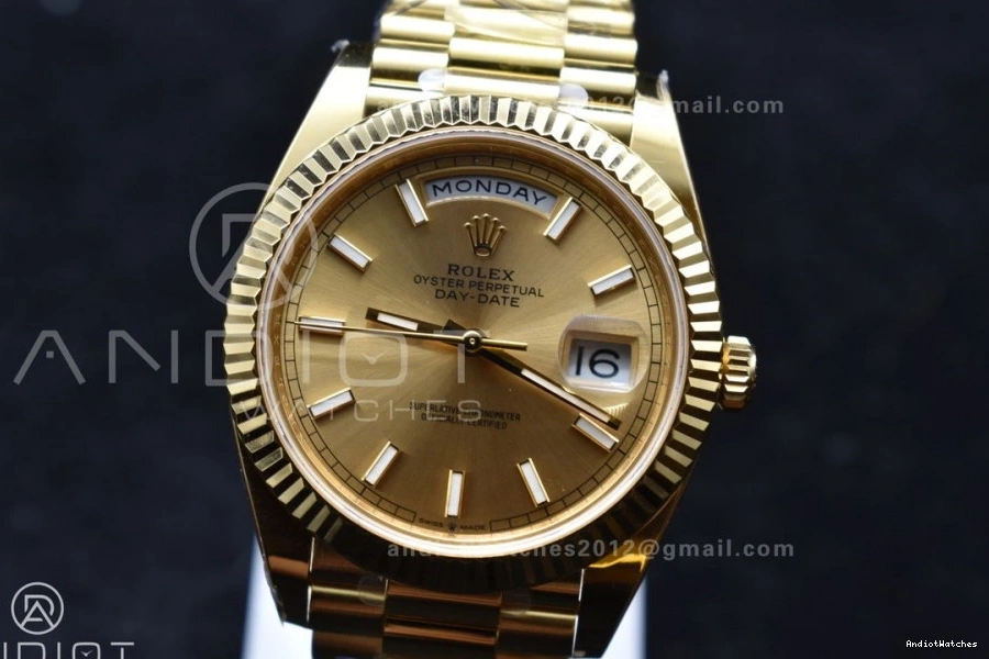 Stick 1:1 Gold Dial Day ARF Best 668 President VR3255 YG On (Gain Weight) Date 228238 Resilient 40 Bracelet Edition 0130